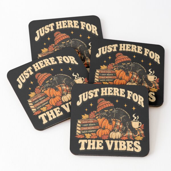 Item preview, Just Here for the Vibes – Cozy Autumn Cat designed and sold by desiigned.