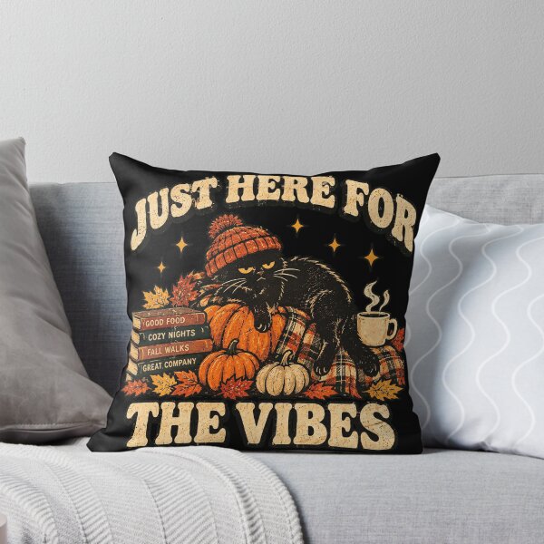 Item preview, Just Here for the Vibes – Cozy Autumn Cat designed and sold by desiigned.
