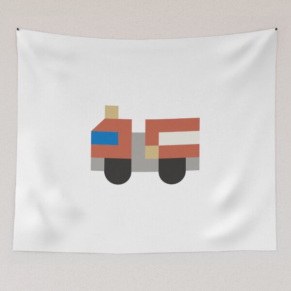 Item preview, Geometric Fire Truck – Modular Geometric Art designed and sold by Crocoedu.