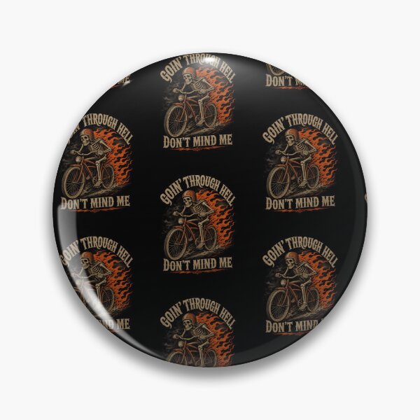 Item preview, Goin Through Hell Dont Mind Me Vintage Skeleton Riding Bike Retro Flames Art designed and sold by Fatherday.