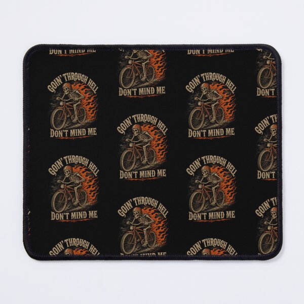 Item preview, Goin Through Hell Dont Mind Me Vintage Skeleton Riding Bike Retro Flames Art designed and sold by Fatherday.