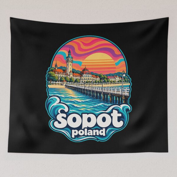 Item preview, Sopot City Trojmiasto Poland Trippy Art designed and sold by TomFrontierArt.