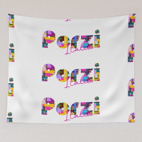 Item preview, Porzi, Albisola Superiore, Italy, Italia, colorful typography design for travellers designed and sold by Wanderful-roads.