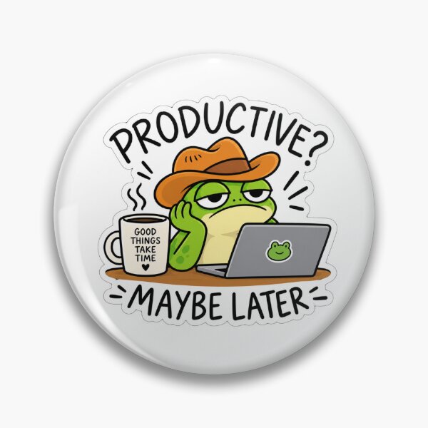 Item preview, Productive Maybe Later Funny Frog Sticker designed and sold by MyCreatureArt.