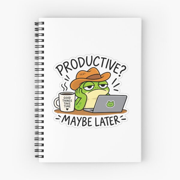 Item preview, Productive Maybe Later Funny Frog Sticker designed and sold by MyCreatureArt.