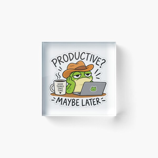 Item preview, Productive Maybe Later Funny Frog Sticker designed and sold by MyCreatureArt.