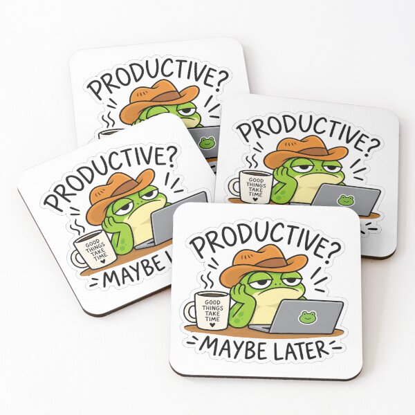 Item preview, Productive Maybe Later Funny Frog Sticker designed and sold by MyCreatureArt.