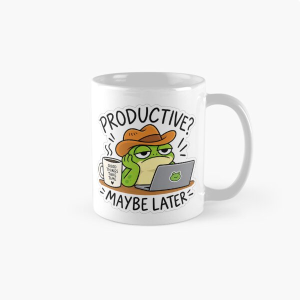 Item preview, Productive Maybe Later Funny Frog Sticker designed and sold by MyCreatureArt.