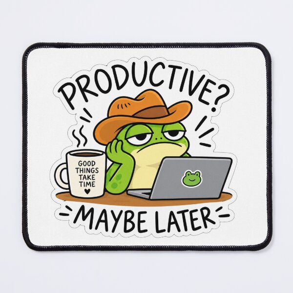 Item preview, Productive Maybe Later Funny Frog Sticker designed and sold by MyCreatureArt.