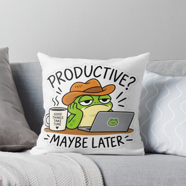 Item preview, Productive Maybe Later Funny Frog Sticker designed and sold by MyCreatureArt.
