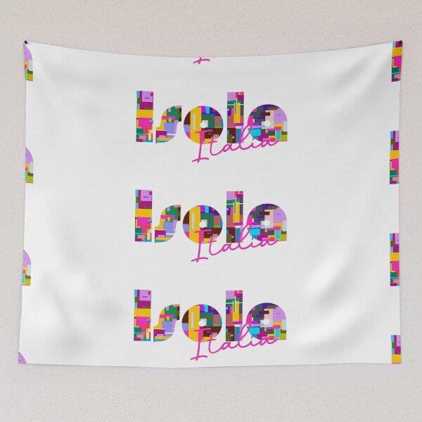 Item preview, Isola, Caselle Landi, Italy, Italia, colorful typography design for travellers designed and sold by Wanderful-roads.