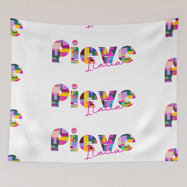 Item preview, Pieve, Castel Ritaldi, Italy, Italia, colorful typography design for travellers designed and sold by Wanderful-roads.