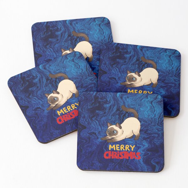 Item preview, Cute Siamese Cat Merry Christmas Holiday Art designed and sold by stormk10.