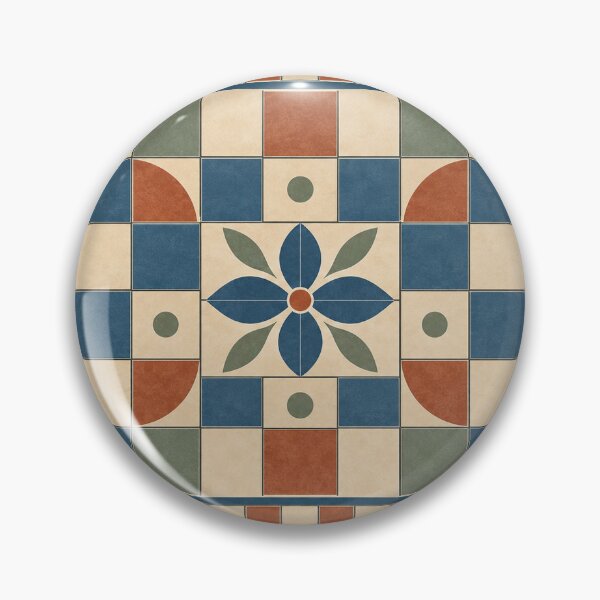 Item preview, Courtyard Tile – Mediterranean Geometric Bath Mat designed and sold by astersgraphics.