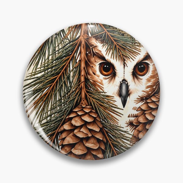 Item preview, Watcher Among the Pines | Hidden Owl Pine Art designed and sold by Norvian.
