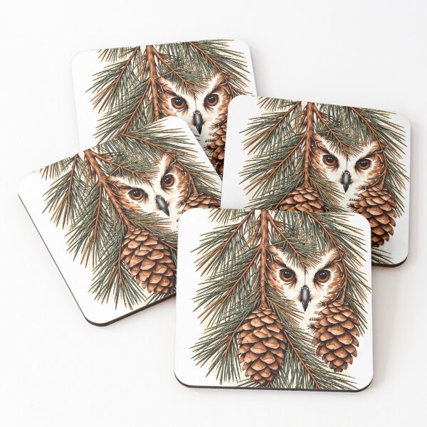 Item preview, Watcher Among the Pines | Hidden Owl Pine Art designed and sold by Norvian.