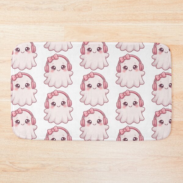 Item preview, Cute pink ghost listening to music designed and sold by priyankajustine.