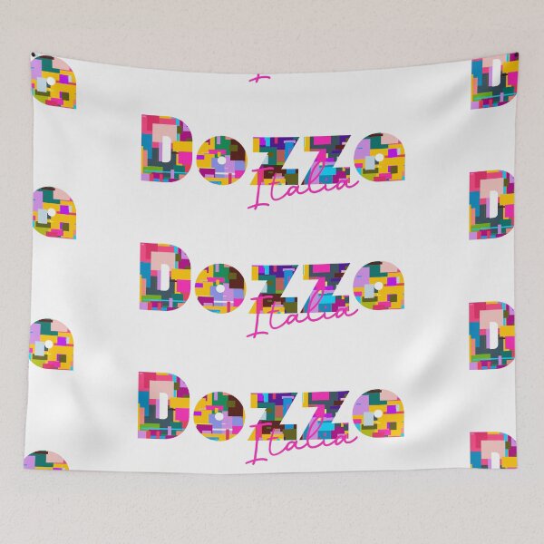 Item preview, Dozza, Bologna, Italy, Italia, colorful typography design for travellers designed and sold by Wanderful-roads.