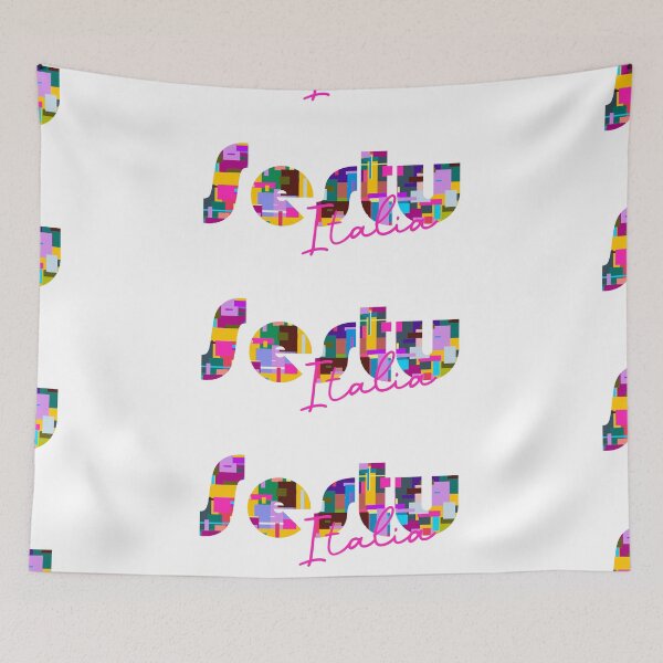 Item preview, Sestu, Cagliari, Italy, Italia, colorful typography design for travellers designed and sold by Wanderful-roads.