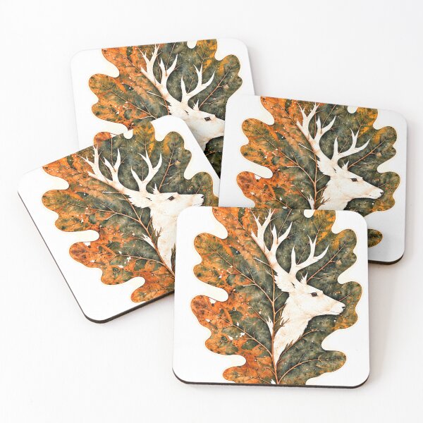 Item preview, The Stag Within the Oak | Hidden Deer Oak Leaf Art | Norvian designed and sold by Norvian.