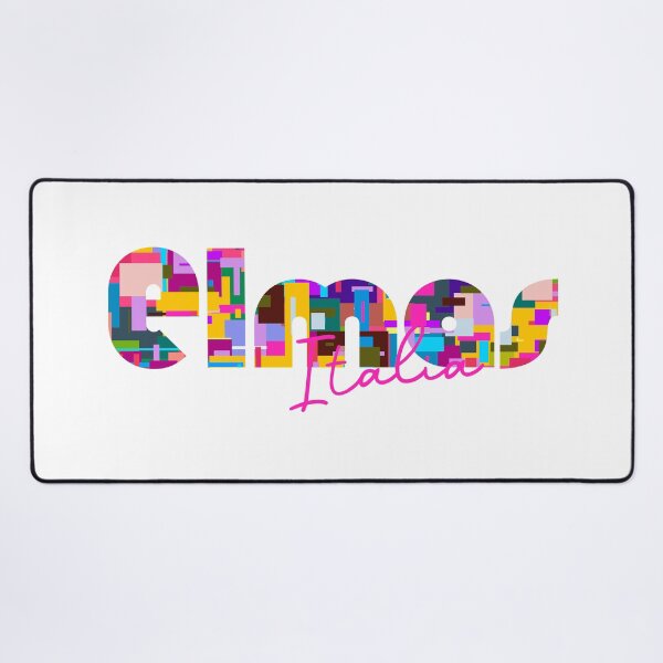 Item preview, Elmas, Cagliari, Italy, Italia, colorful typography design for travellers designed and sold by Wanderful-roads.