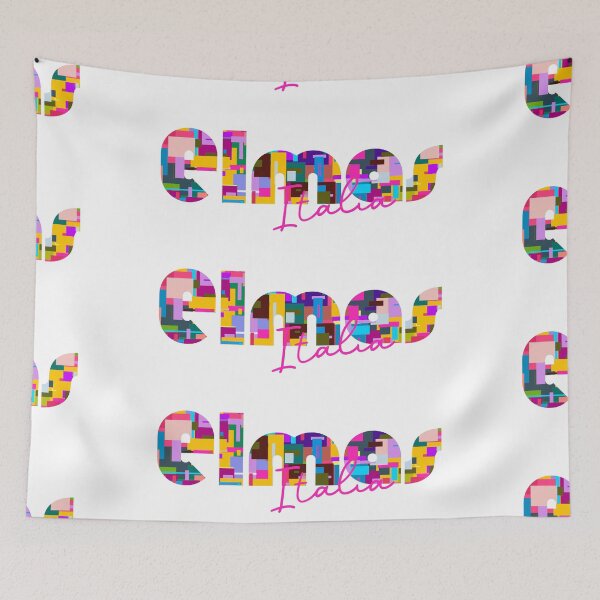 Item preview, Elmas, Cagliari, Italy, Italia, colorful typography design for travellers designed and sold by Wanderful-roads.