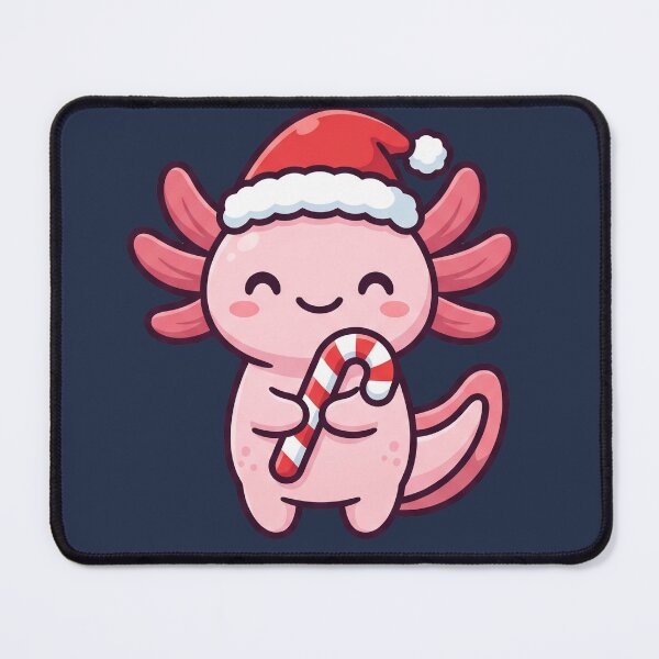 Item preview, Cute Axolotl in Santa Hat with Candy Cane designed and sold by Rariks.