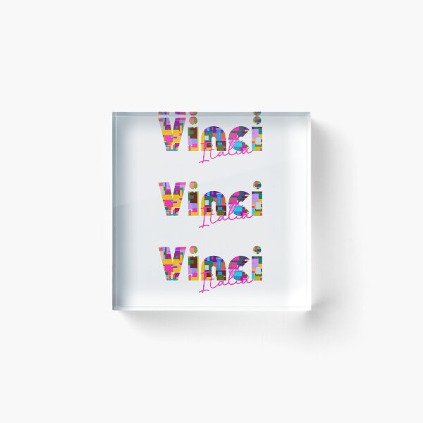 Item preview, Vinci, Firenze, Italy, Italia, colorful typography design for travellers designed and sold by Wanderful-roads.