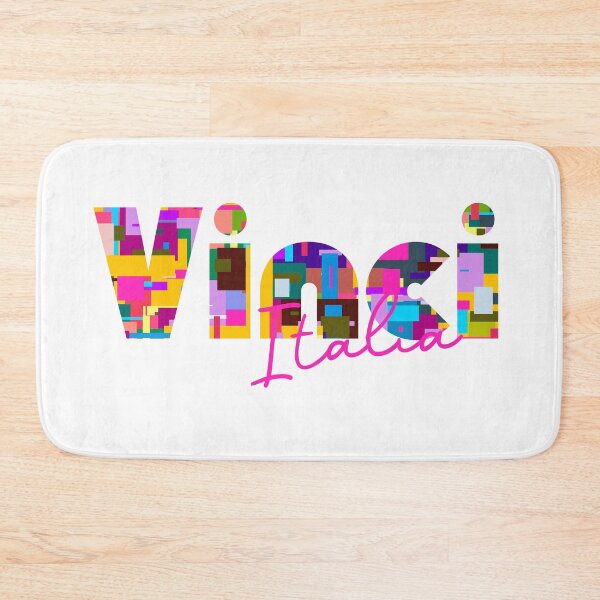 Item preview, Vinci, Firenze, Italy, Italia, colorful typography design for travellers designed and sold by Wanderful-roads.