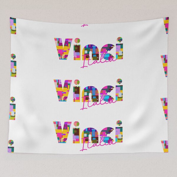 Item preview, Vinci, Firenze, Italy, Italia, colorful typography design for travellers designed and sold by Wanderful-roads.