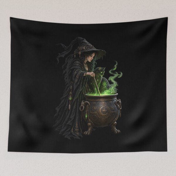 Item preview, Witch Cat cauldron  designed and sold by MarkColeImaging.