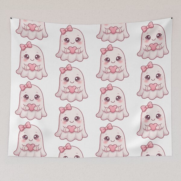 Item preview, Cute pink ghost with heart designed and sold by priyankajustine.
