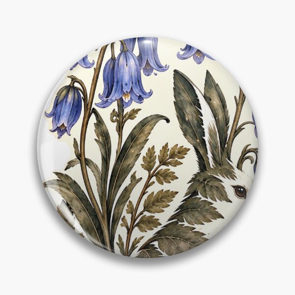 Item preview, The Hare Among Bluebells | Hidden Hare Botanical Art designed and sold by Norvian.