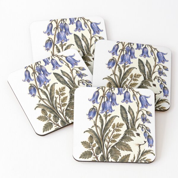 Item preview, The Hare Among Bluebells | Hidden Hare Botanical Art designed and sold by Norvian.