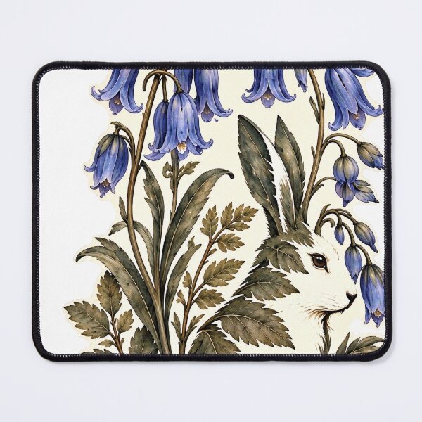 Item preview, The Hare Among Bluebells | Hidden Hare Botanical Art designed and sold by Norvian.