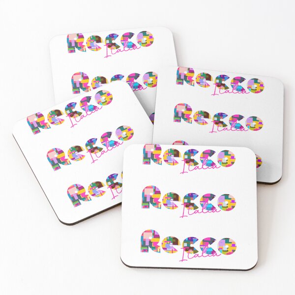 Item preview, Recco, Genova, Italy, Italia, colorful typography design for travellers designed and sold by Wanderful-roads.