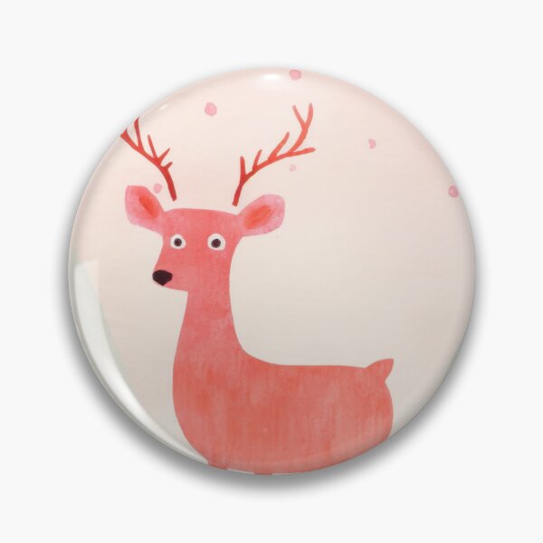 Item preview, Cute Pink Reindeer Winter Wonderland Watercolor Illustration designed and sold by loirestore.