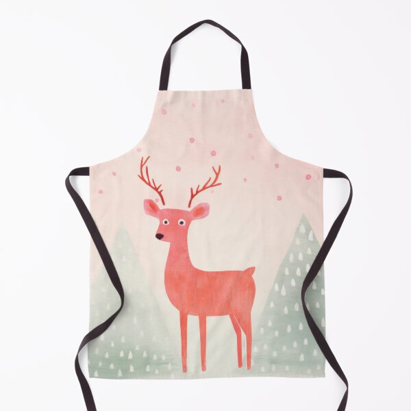 Item preview, Cute Pink Reindeer Winter Wonderland Watercolor Illustration designed and sold by loirestore.