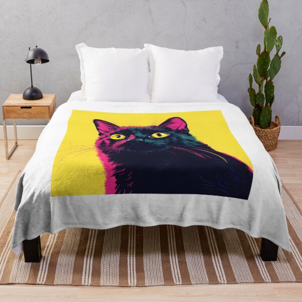 Item preview, Black Cat Pop Art on Yellow designed and sold by Purrista Studio.