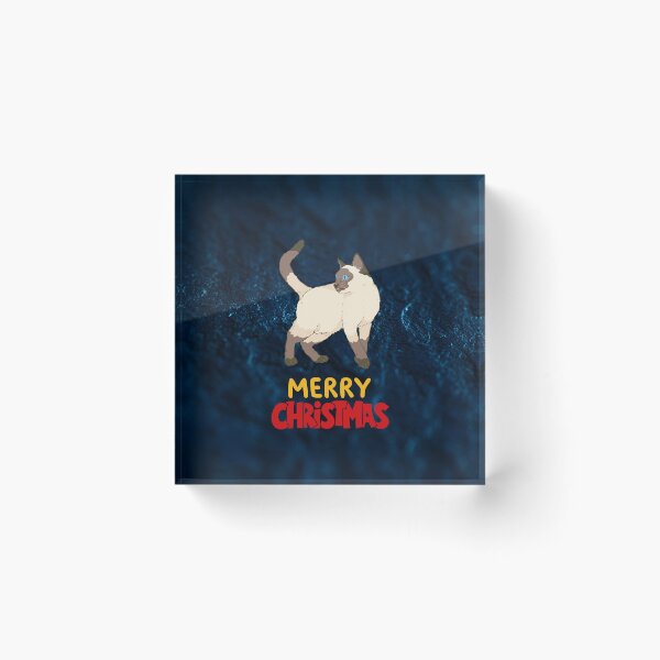 Item preview, Cute Siamese Cat Merry Christmas Holiday Art designed and sold by stormk10.
