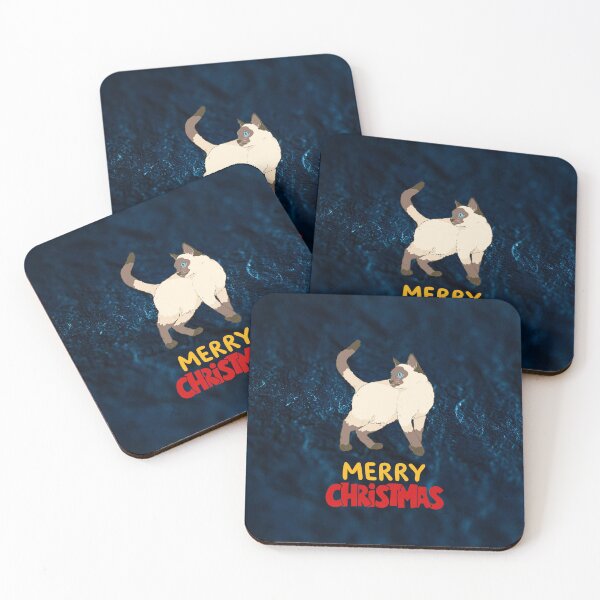 Item preview, Cute Siamese Cat Merry Christmas Holiday Art designed and sold by stormk10.