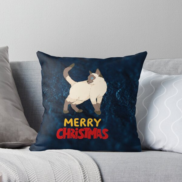 Item preview, Cute Siamese Cat Merry Christmas Holiday Art designed and sold by stormk10.