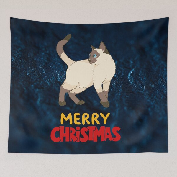 Item preview, Cute Siamese Cat Merry Christmas Holiday Art designed and sold by stormk10.
