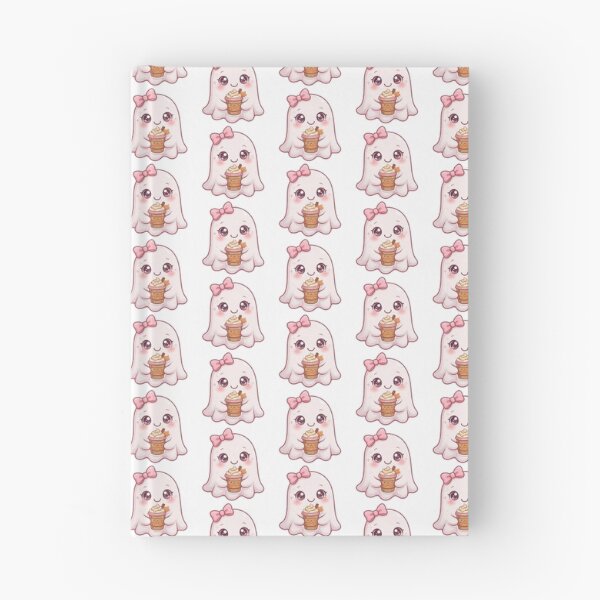 Item preview, Cute pink ghost with pumpkin spice latte designed and sold by priyankajustine.