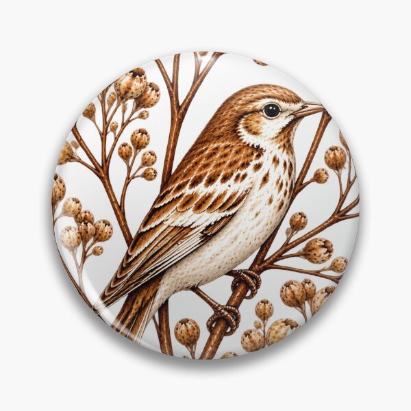 Item preview, Song Among the Seedheads | Hidden Songbird Botanical Art  designed and sold by Norvian.