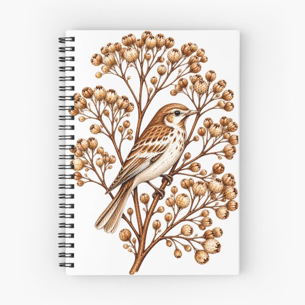Item preview, Song Among the Seedheads | Hidden Songbird Botanical Art  designed and sold by Norvian.