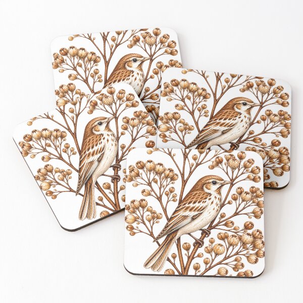Item preview, Song Among the Seedheads | Hidden Songbird Botanical Art  designed and sold by Norvian.