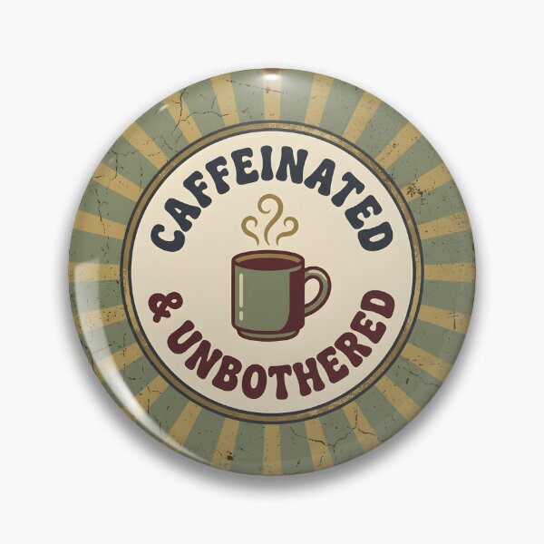 Item preview, Caffeinated And Unbothered Vintage Square Coffee Badge Retro Sign designed and sold by ahmadhamdi.