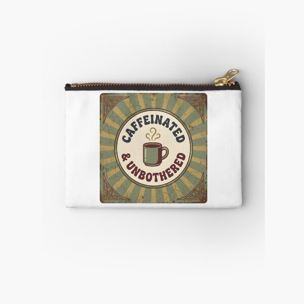 Item preview, Caffeinated And Unbothered Vintage Square Coffee Badge Retro Sign designed and sold by ahmadhamdi.