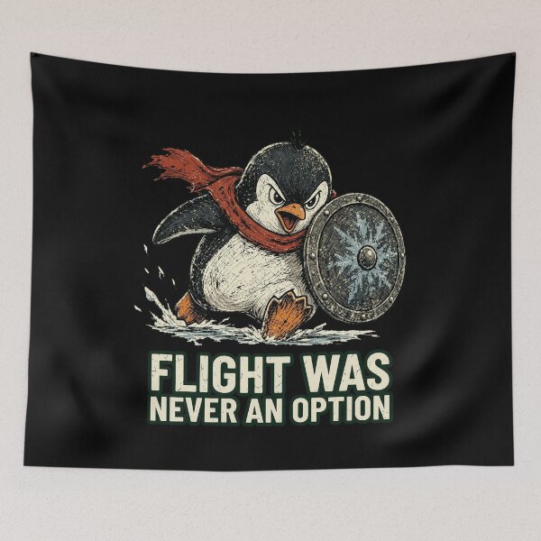 Item preview, Flight Was Never An Option Funny Penguin Warrior Battle Sarcastic Animal Graphic designed and sold by Fatherday.